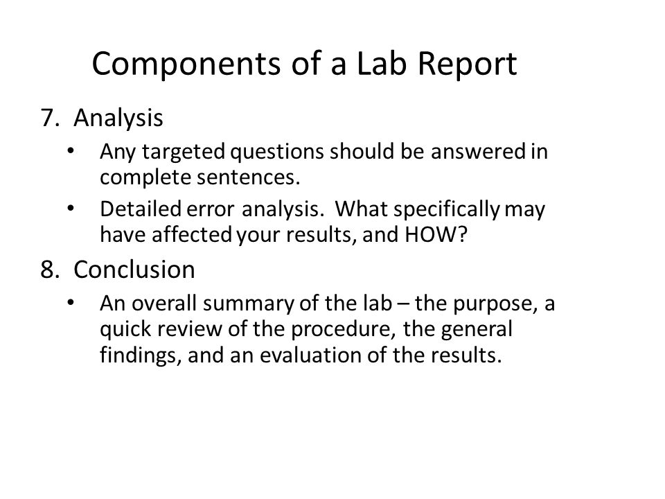 Help on writing a lab report